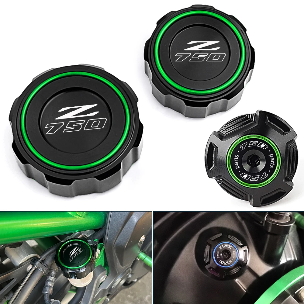 

For KAWASAKI Z750 z750 Z 750 S 2005-2011 2012 Motorcycle Front rear Brake Fluid Cylinder Reservoir Cover Engine Oil Filler Cap