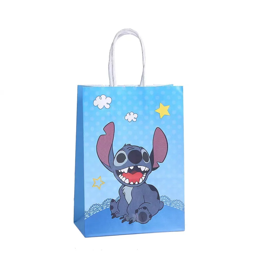 Disney Stitch ของขวัญกระเป๋ากระดาษ Candy กระเป๋า Lilo & Stitch ธีมอะนิเมะเด็กอุปกรณ์งานเลี้ยงวันเกิดตกแต่งบ้านของเล่นของขวัญ