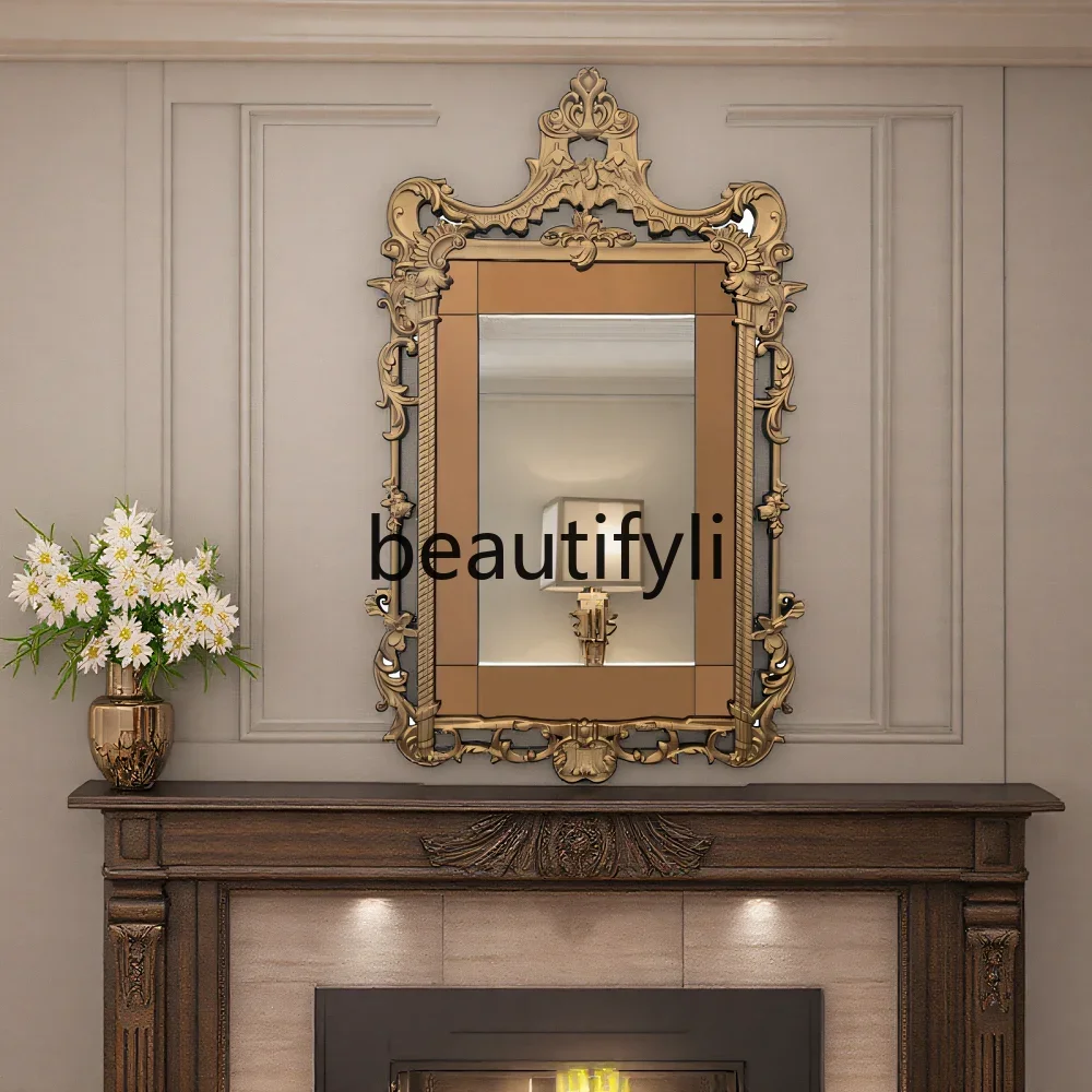 

French entrance entrance, fireplace decorative mirror, American restaurant hanging wall, European background wall tea mirror1184