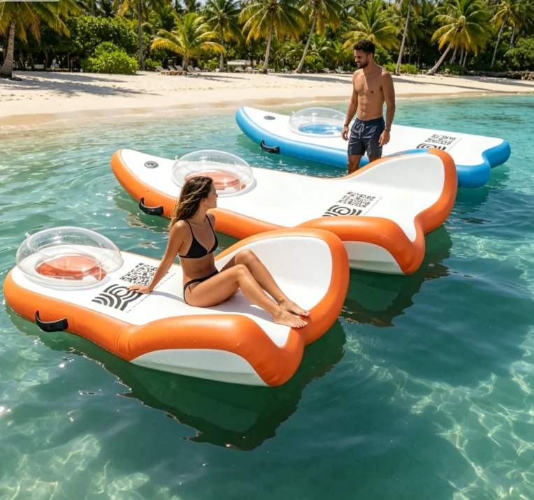 New Design Inflatable Swim Float, Multi-Color Water Floating Bed with Reinforced Handles, Summer Pool Toy