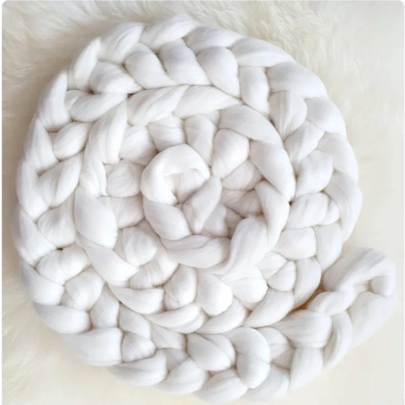 

18 micron Chunky merino braid, 2M braid basket filler newborn photography props ニューボーンフォト신생아 사진 newborn acessórios fotografia