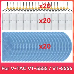 Compatible For V-TAC VT-5555  / VT-5556 Robot Vacuum Cleaner Spare Parts Filter Roller Side Brush Mop Cloths