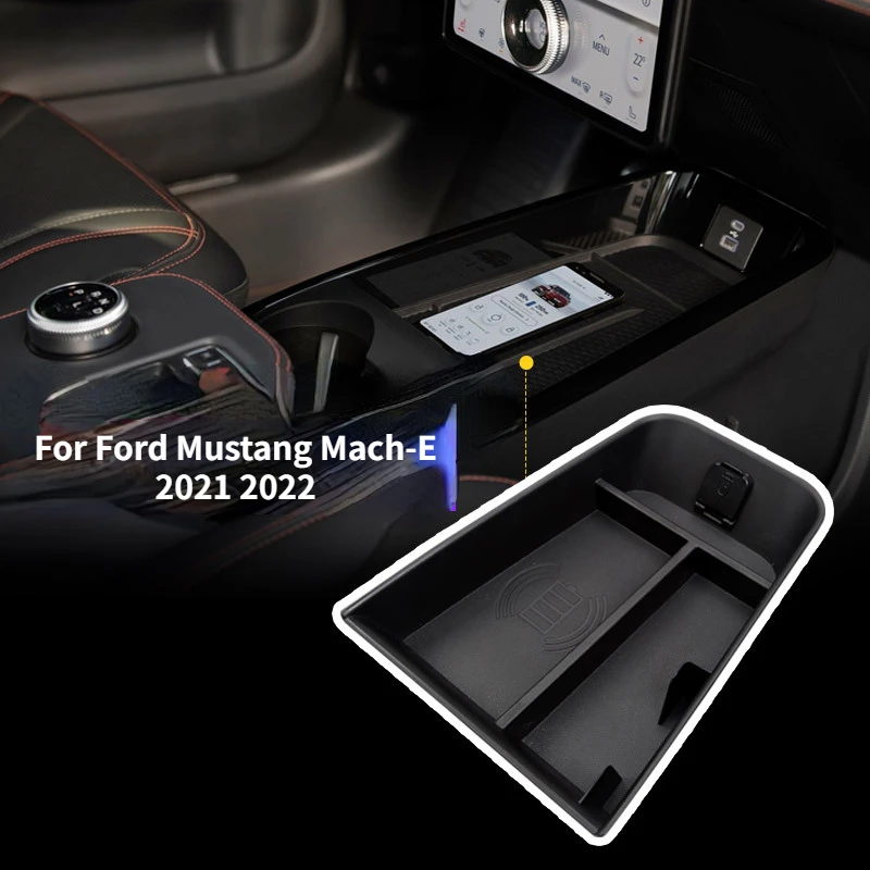 For Ford Mustang Mach-E 2021 2022 Car Central Console Armrest Storage Box Accessories Stowing Tidying Organizers Tray Stowing