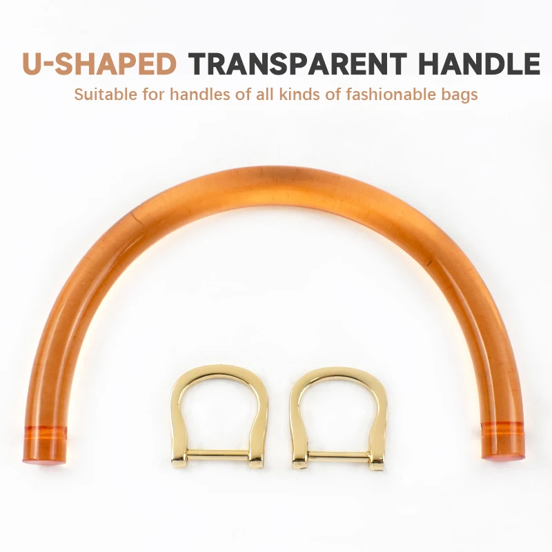 1/2/4Pcs U-shaped Acrylic Transparent Bag Handle Plastic Purse Frame Kiss Clasp Women Handbag Woven-bag Replace Bags Accessories
