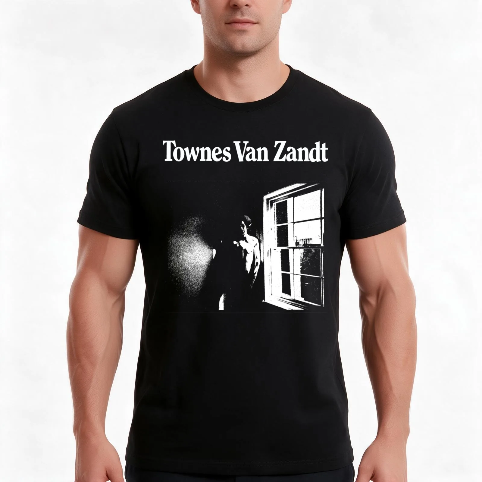 Townes VanZandt T-Shirt, Summer Casual Cotton Tee, Oversized Streetwear Tops, Vintage Graphic Print, Loose Fit Short Sleeve