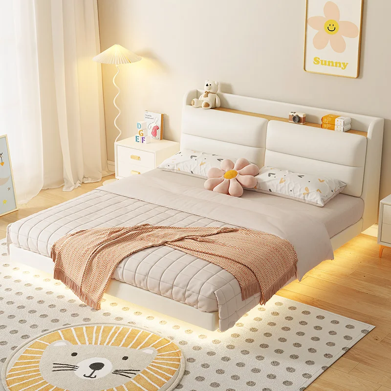 Design Princess Soft Double Bed Modern Luxury Loft White Girls Children Beds Frame Queen Camas De Dormitorio Home Furniture