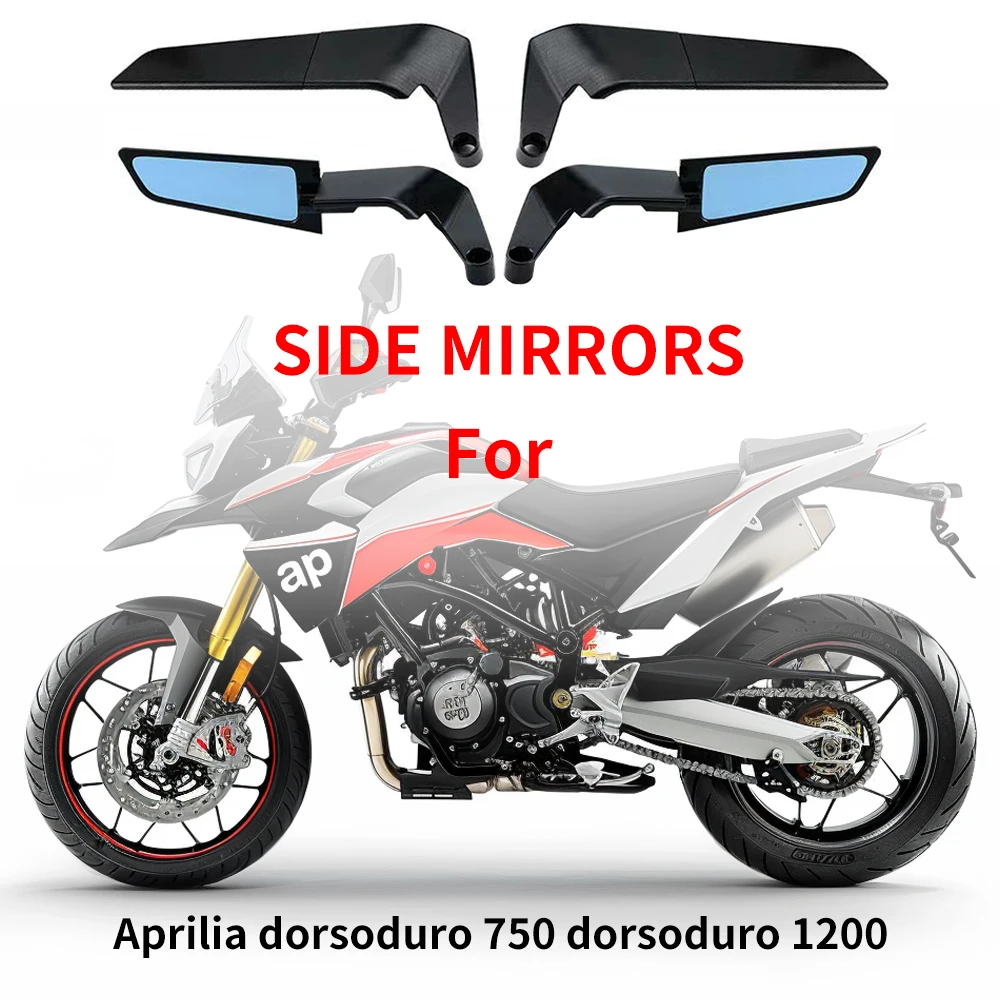 For Aprilia dorsoduro 750 dorsoduro 1200 Motorcycle AccessoriesMirrors Stealth Winglets Mirror To Rotate Adjustable Mirrors