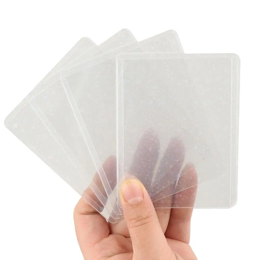 Защитная пленка для лазерной вспышки, держатель для фотокарт, блестящий держатель для карт из ПВХ, голографический кавайный чехол для фотокарт, фото фанатов