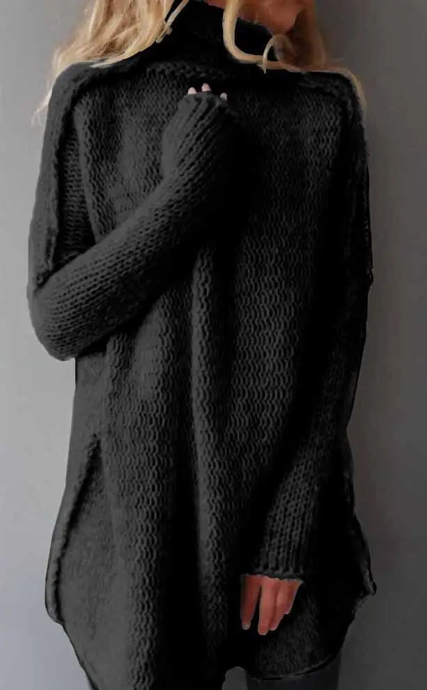 2025 New Sweater Stack Collar Sweater Craft Long Sleeve