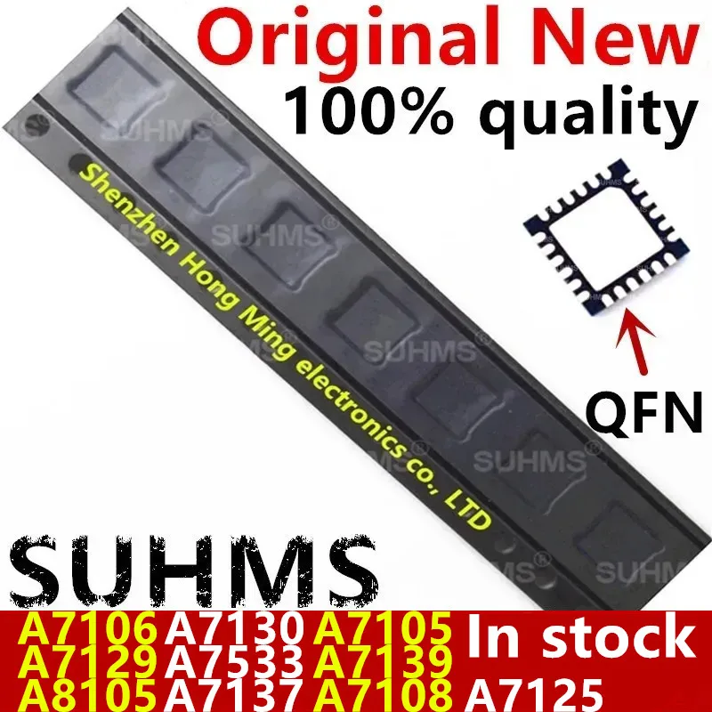 Chipset QFN 100% nuevo, A7106, A7129, A8105, A7130, A7533, A7137, A7105, A7139, A7108, A7125, 5 unidades