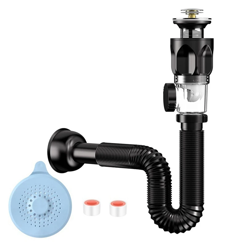 

A93G Deodorant Downpipe, Drain Pipe, Wash Basin Accessories, Leak Proof, Bathroom Sink Drain Kit