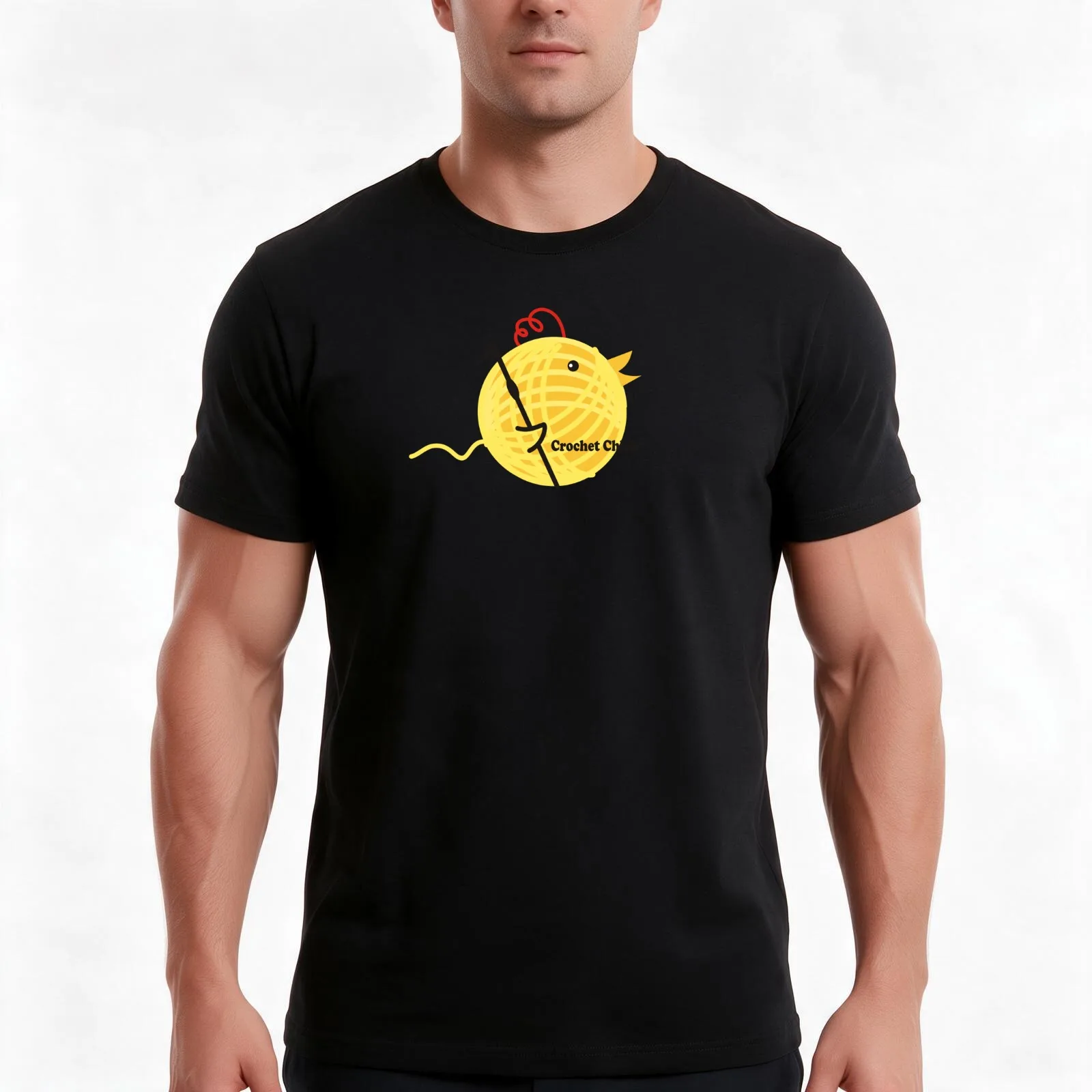 Crochet chick crochet hook ball of yarn funny T-Shirt, Summer Casual Cotton Tee, Oversized Streetwear Tops, Unisex Men Women
