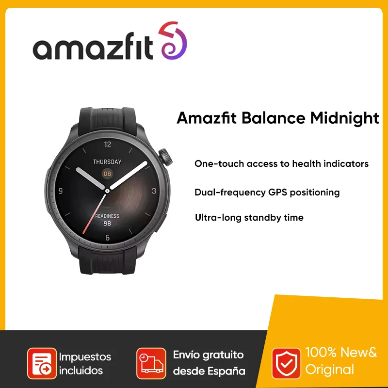 Amazfit Balance Smart Watch Body Composition Sleep Recovery GPS Alexa Bluetooth Calling 14 Day Battery Life 150 Sports for men's