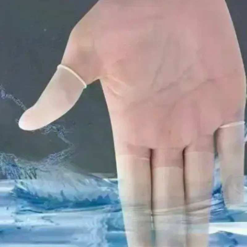 50Pcs Dustless Non-slip Latex Cover Transparent Frosting Disposable Finger Cover Anti-static Workplace Fingertips Protector