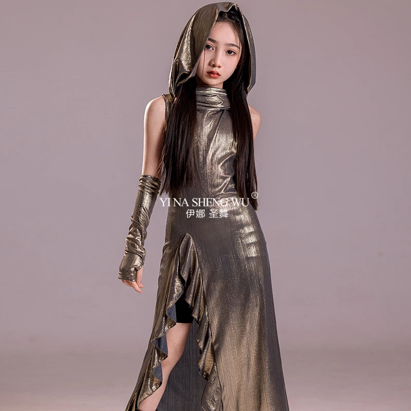 Jazzdanskostuums voor meisjes Losse hoodie Oefenkleding Kinderen Ballroom Hip Hop Dansvoorstelling Slijtage