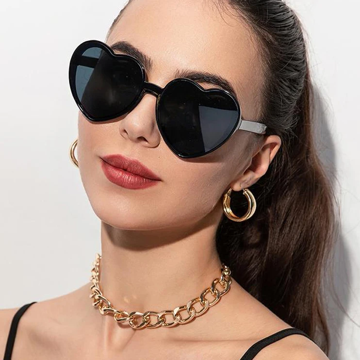 Okulary przeciwsłoneczne w kształcie serca dla kobiet i mężczyzn, bezramkowe, z gradientem, ochrona UV400, damskie letnie okulary, luksusowy design marki, okulary damskie 2025