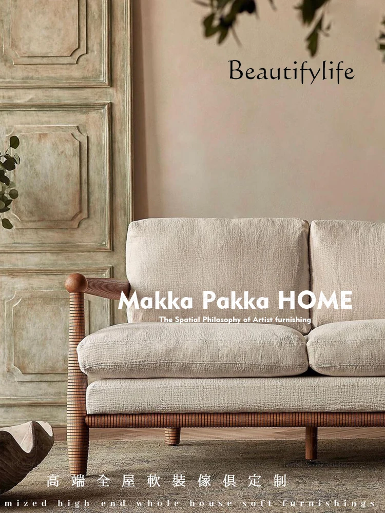 غرفة المعيشة الرجعية في العصور الوسطى الصلبة الخشب مسند الذراع أريكة كرسي المنزل فندق نادي قاعة المعرض أريكة واحدة #5