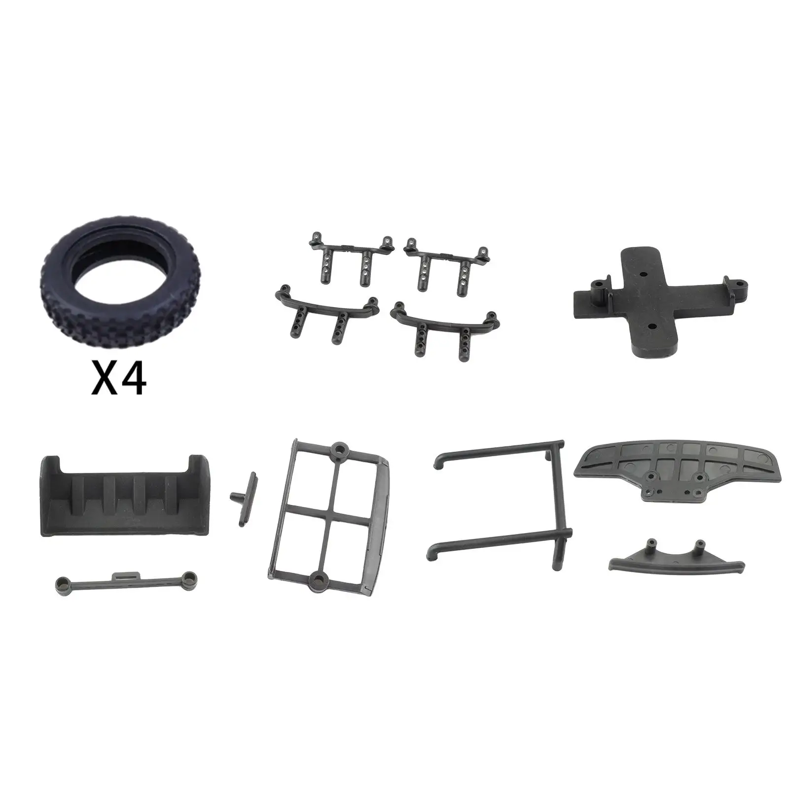 RC Car Accessories for Wltoys K979 K989 284131 1/28 Buggy Replacement Tires Skin Body Shell Frame Bumper Tail Wing Spare Parts