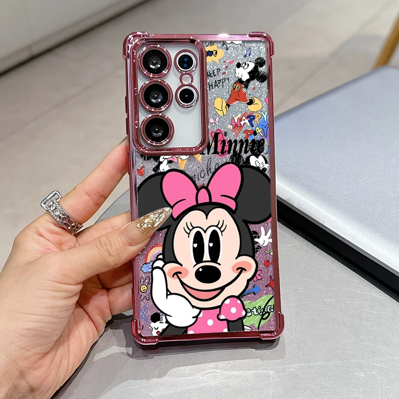Disney Mickey Mouse para Samsung S26 S25 Edge S24 S23 S22 S21 S20 Ultra Plus Lite Funda suave chapada Funda de teléfono anticaída
