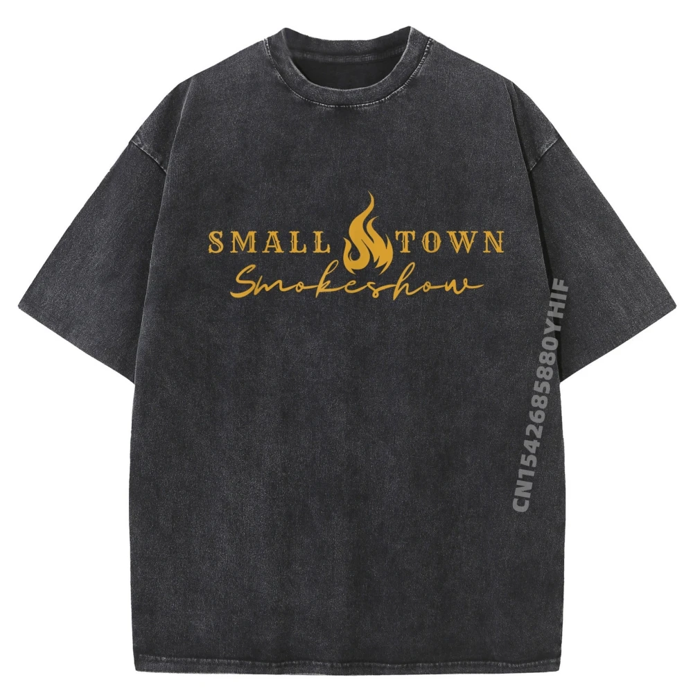 

Small Town Smoke Show Oklahoma Smokeshow Western Country Black Shirt Graphic Tees Fall Vintage Washed Shirts