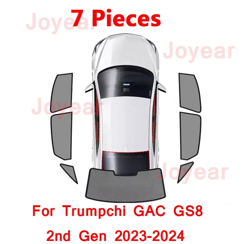 

For Trumpchi GAC GS8 2nd Gen 2023-2024 Car Magnetic Side Window SunShades Mesh Shade Blind Car Window Curtian Accessories