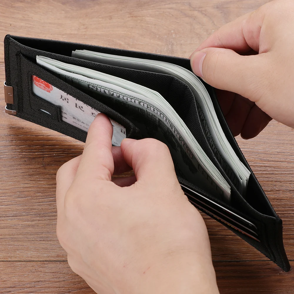 Men's Short PU Leather Wallet Simple Solid Color Fashion Thin Money Credit Card Holder Bag Men's Birthday Gift