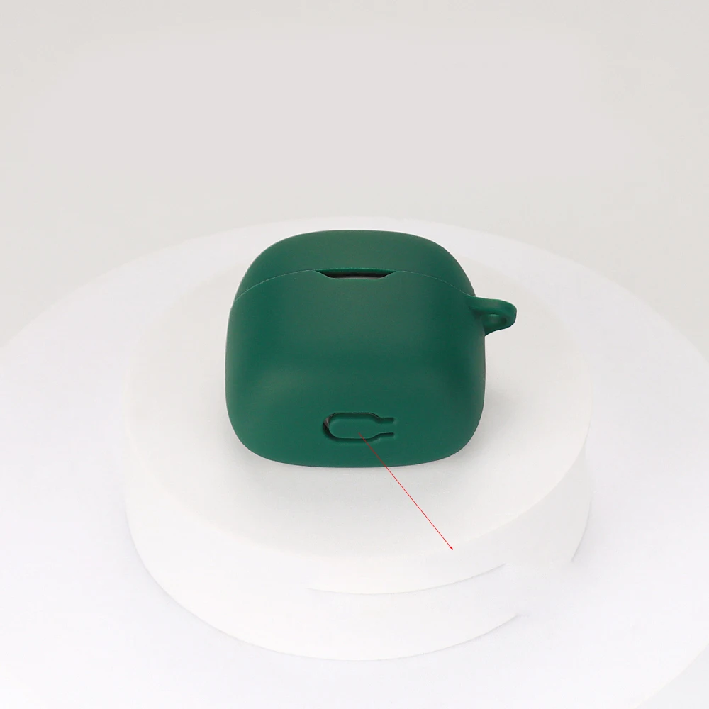 ซิลิโคนสำหรับ JBL TUNE FLEX สีทึบ Anti-Drop ป้องกันหูฟังฝาครอบกล่องชาร์จกรณีตะขอ