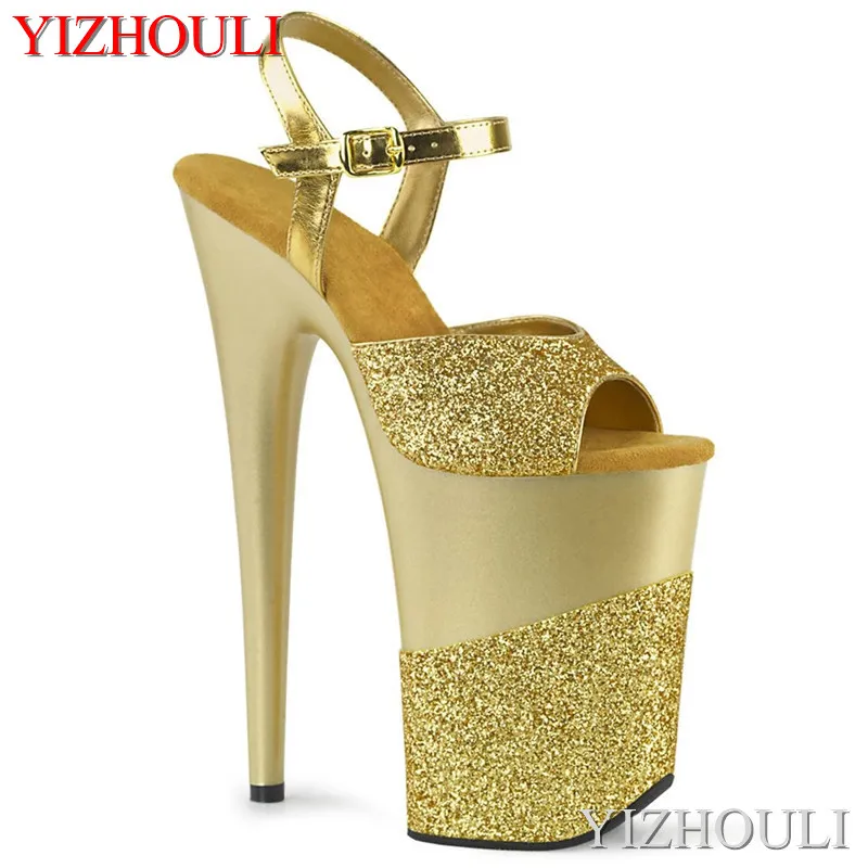 

Summer stiletto sandals for women, black bag heels and 23 cm sexy stage show banquet 9 inch dance shoes