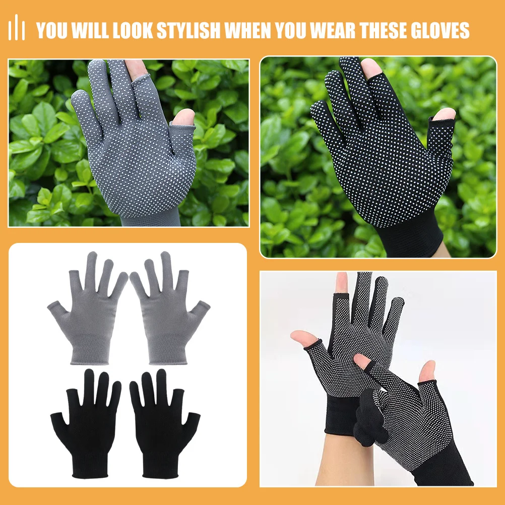 

2pcs Anti-Slip Wear-Resistant Fishing Gloves Breathable Shockproof For Outdoor Cycling Riding Hiking Climbing Sports