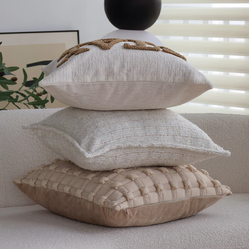 Letter Decorative Cushion Cover Nordic Style Living Room Sofa Throw Pillow Cover Soft Square Pillowcase Hogar Funda Cojin 45x45
