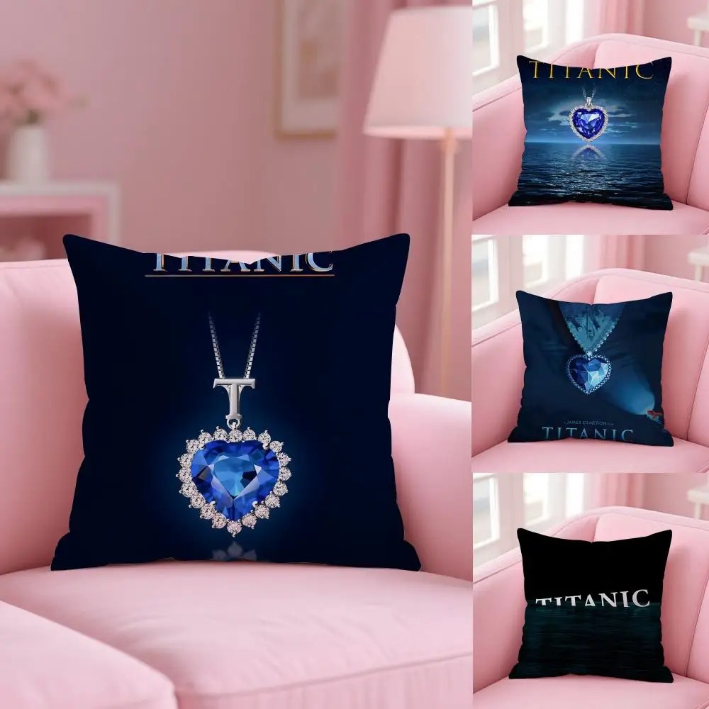 Federa per cuscino Ocean H-Heart Sapphire, peluche corta, stampa fronte-retro, lavabile in lavatrice nella calda fodera per cuscino invernale