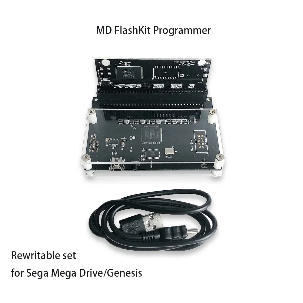 KY Technology MD FlashKit Programmer Rewritable Cartridge with Electroless Gold PCB for Sega Mega Drive/Genesis 16-bit Console