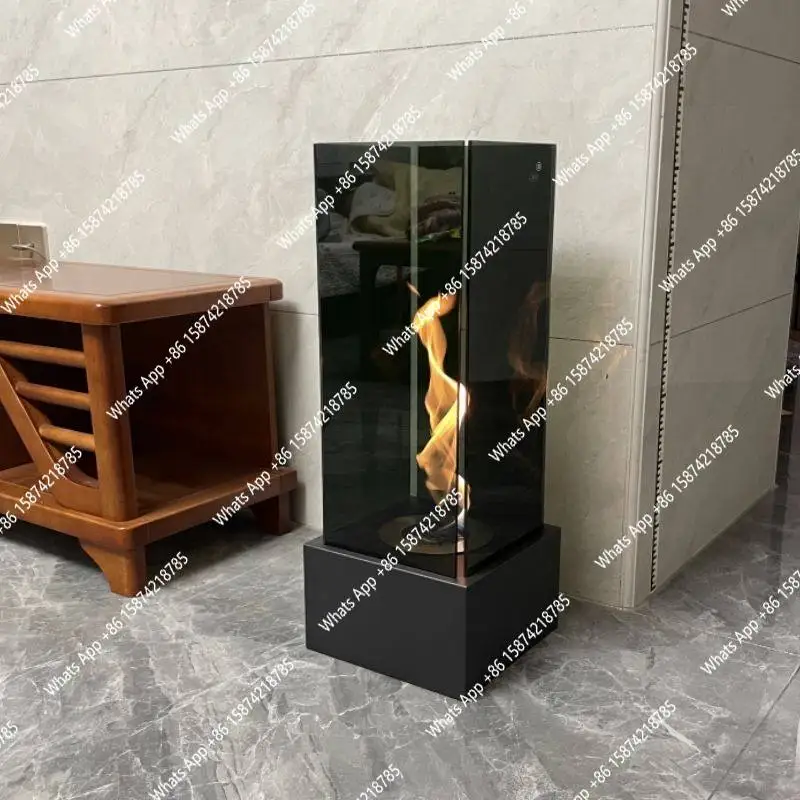Fireplace real fire super black wave homestay decoration home living room heating heater floor decoration ornament
