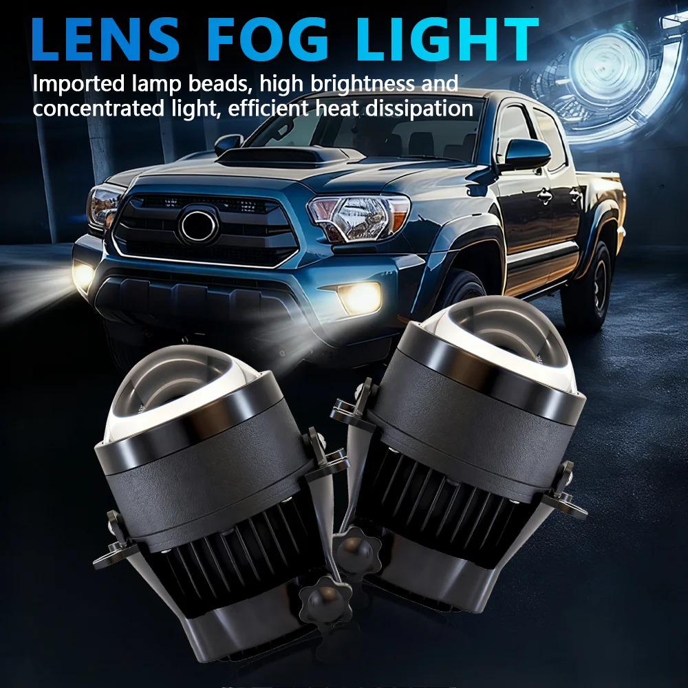 

2Pcs 3.0 Inch Headlights For Honda Ford Fog Lights Lens 12V Bi Led Projector Fog Lights White Light 6000K 12V Car LED Light