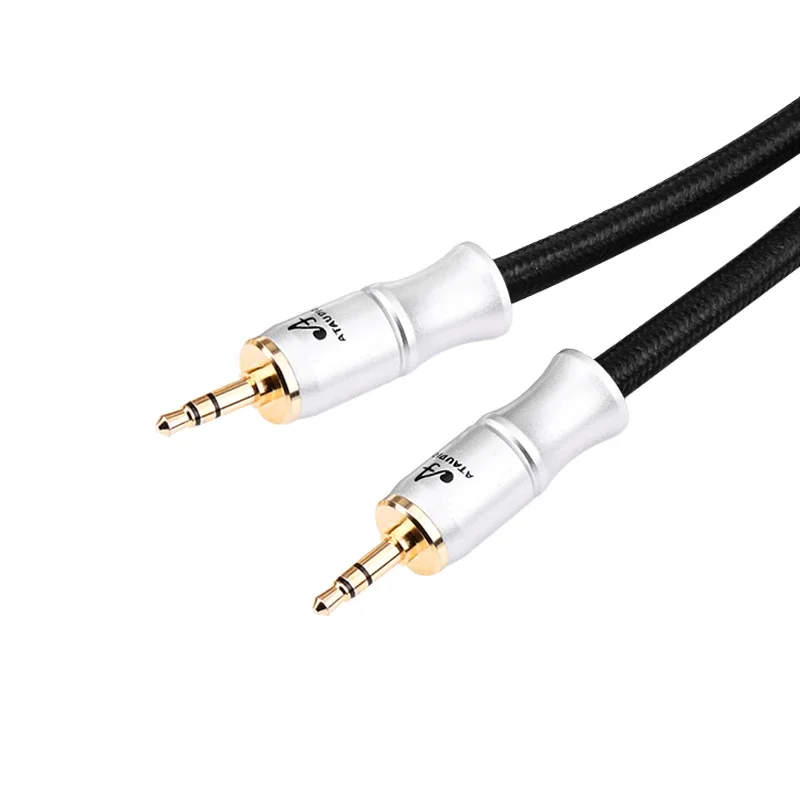 Cabo de áudio hifi 3.5mm jack 6n ofc 3.5mm macho para macho cabo aux de áudio para alto-falante de carro linha de fio cabos auxiliares