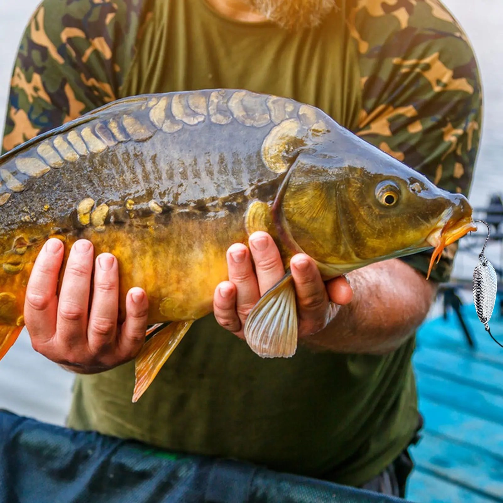 طُعم ملعقة صيد سمك السلمون المرقط المجاني، 2.5 جرام 3.5 جرام 5 جرام طعوم معدنية مختلطة خطاف واحد، ملعقة صب طعوم صلبة لجثم الجهير