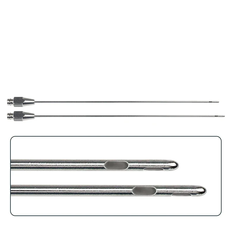 Stainless Steel Liposuction Needle 90 Degree Double Hole Cannula for Fat Grafting Liposuction Tools