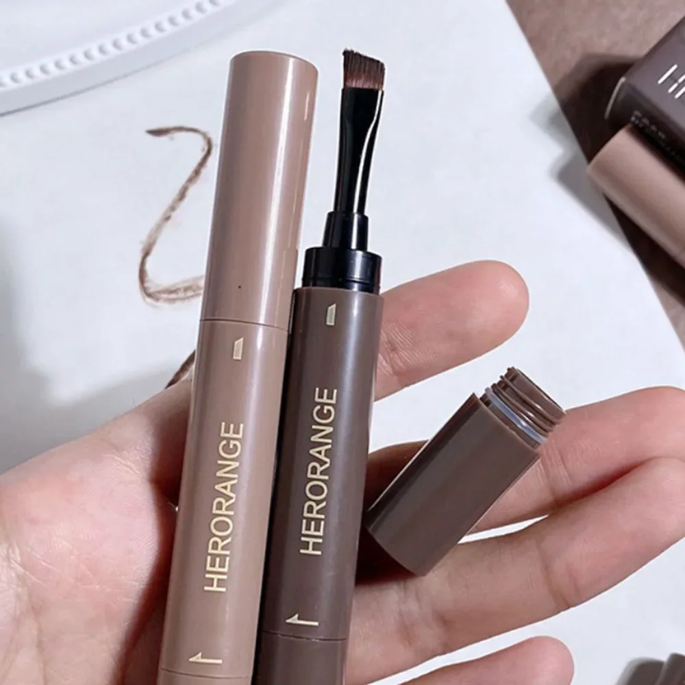

1Pc Natural Waterproof Eyebrow Cream Pen with Brush Long-lasting Brown Gray Eyebrows Brushes Beauty Makeup Tools Wholesale