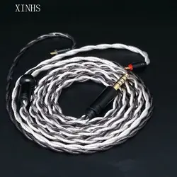 XINHS A10 4-core black graphene fever grade single crystal copper plated silver wire, thickened headphone cable upgrade cable