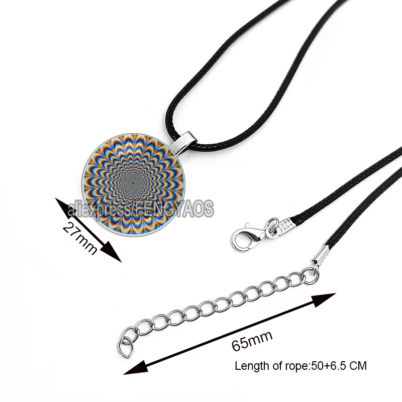 3D Hypnosis Beam Choker Necklace Funny Dizziness Symbol Collar Necklaces Hypnotist Sleeping Props Hypnotic Neck Jewelry