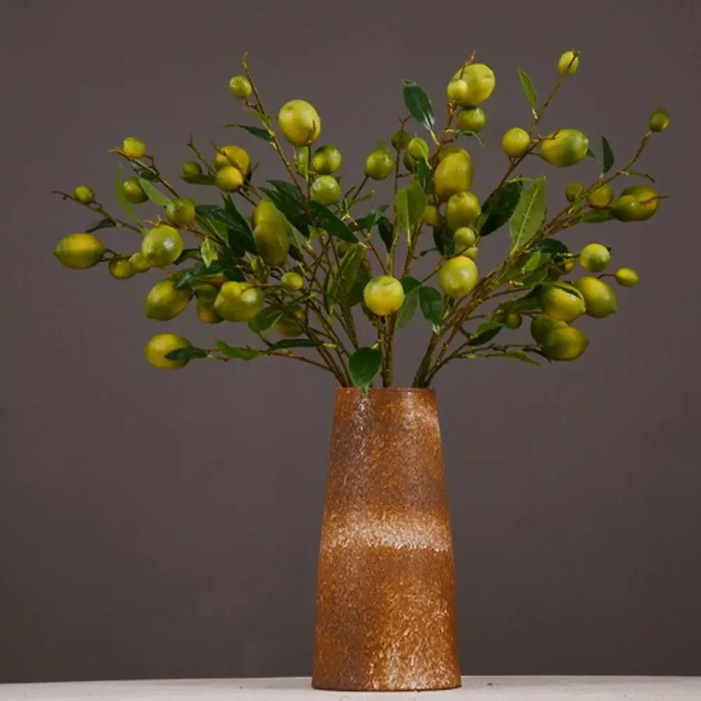 Photography Props Luxury Artificial Lemon Branch Plastic Handmade Simulation Fruit Tree Elegant Fake Plants Indoor Outdoor