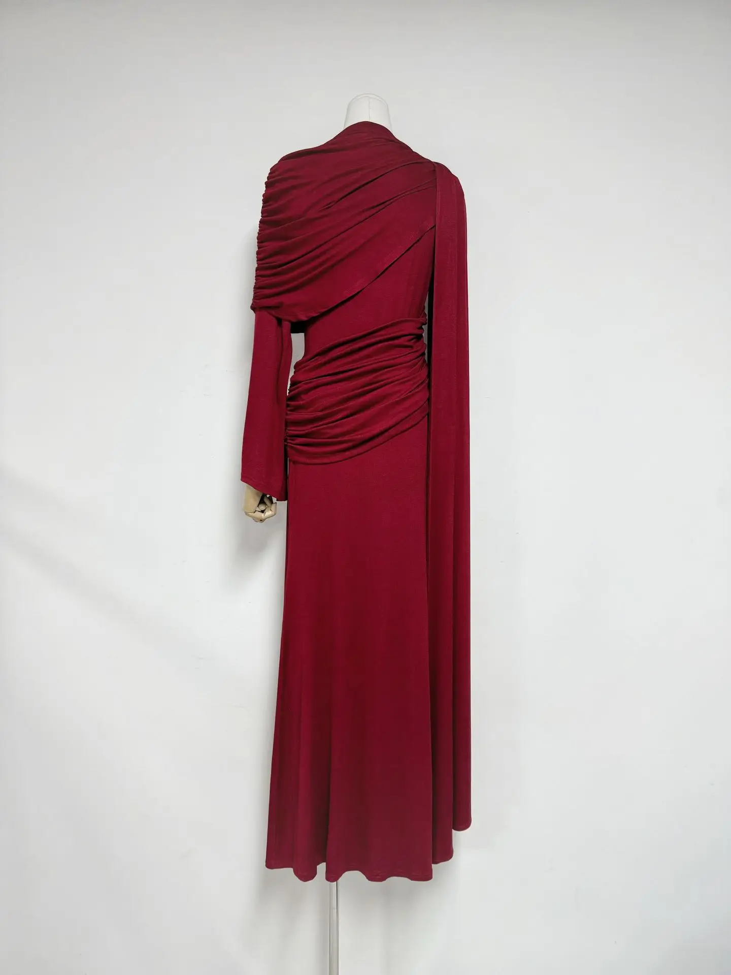 Vintage Ruched Bodycon Dress Elegant Evening Gown for Dinner Date Art Exhibition Concert Opera Prom Formal Night Party Outfits