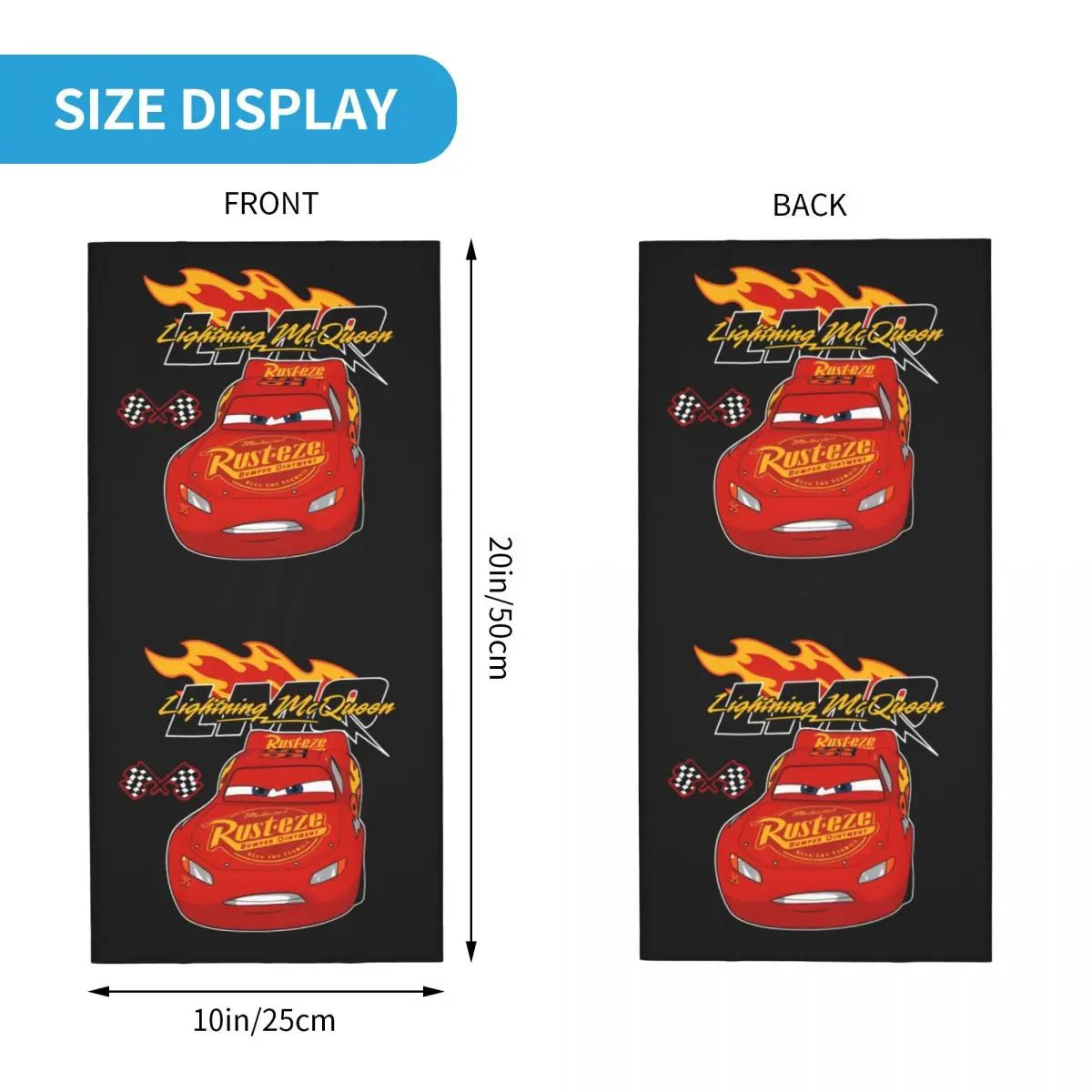 Custom Retro   Lightning McQueen Car Bandana Neck Warmer Women Men Winter Hiking Ski Scarf Gaiter Cartoon Face Cover