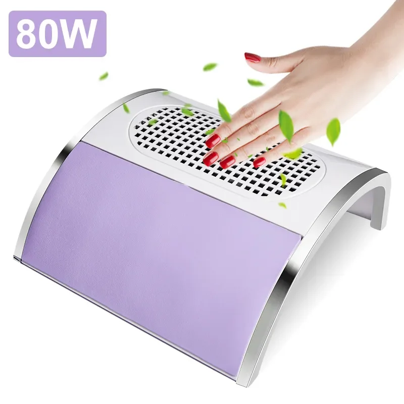 80W Nail Dust Collector Absorber For Nail Low Noise Nail Vacuum Cleaner Dust Extractor for Manicure Collecting Pedicure Tools