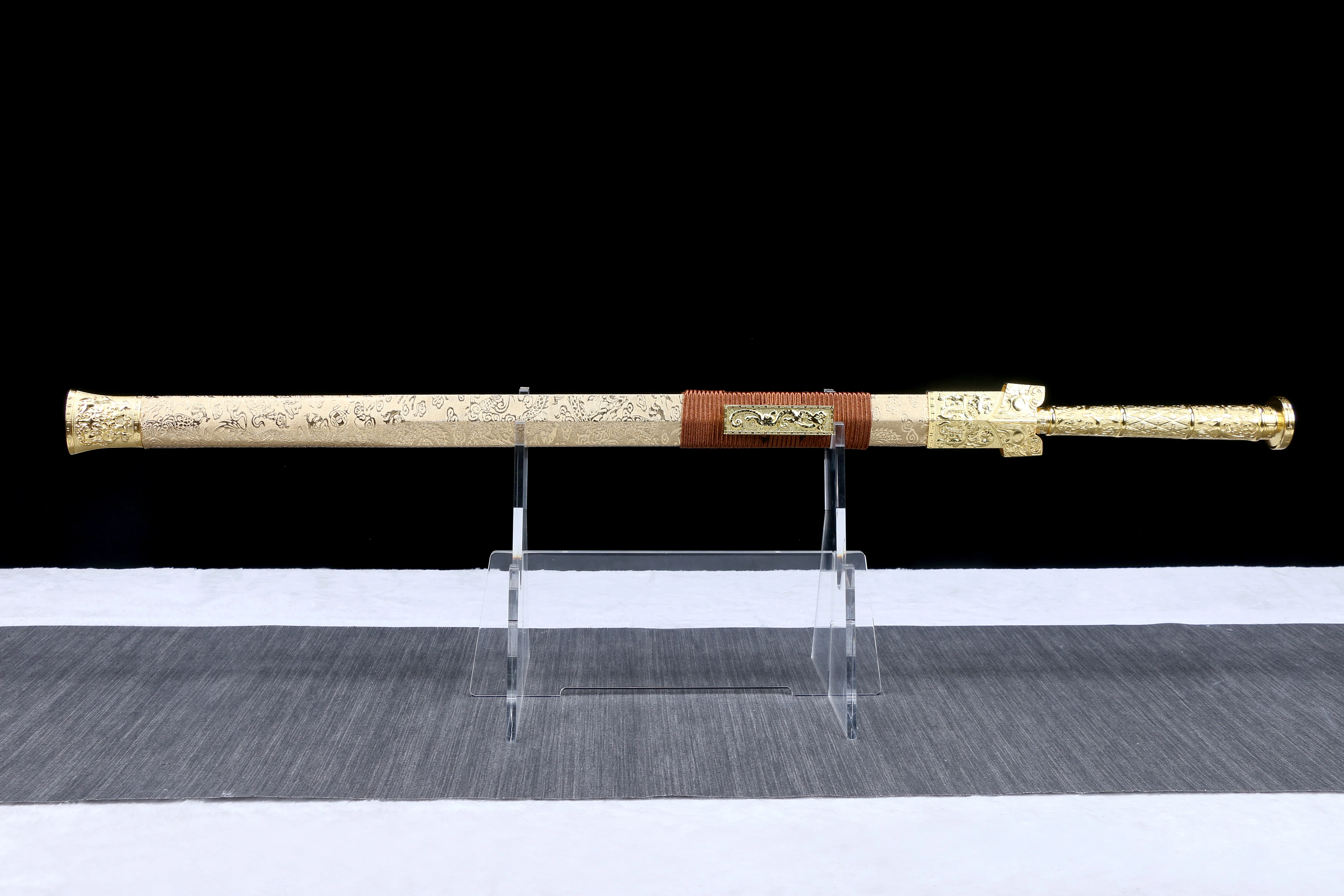 108cm Chinese golden samurai sword, sharp blade, full handle of katana ready for battle, cosplay of the medieval royal knight
