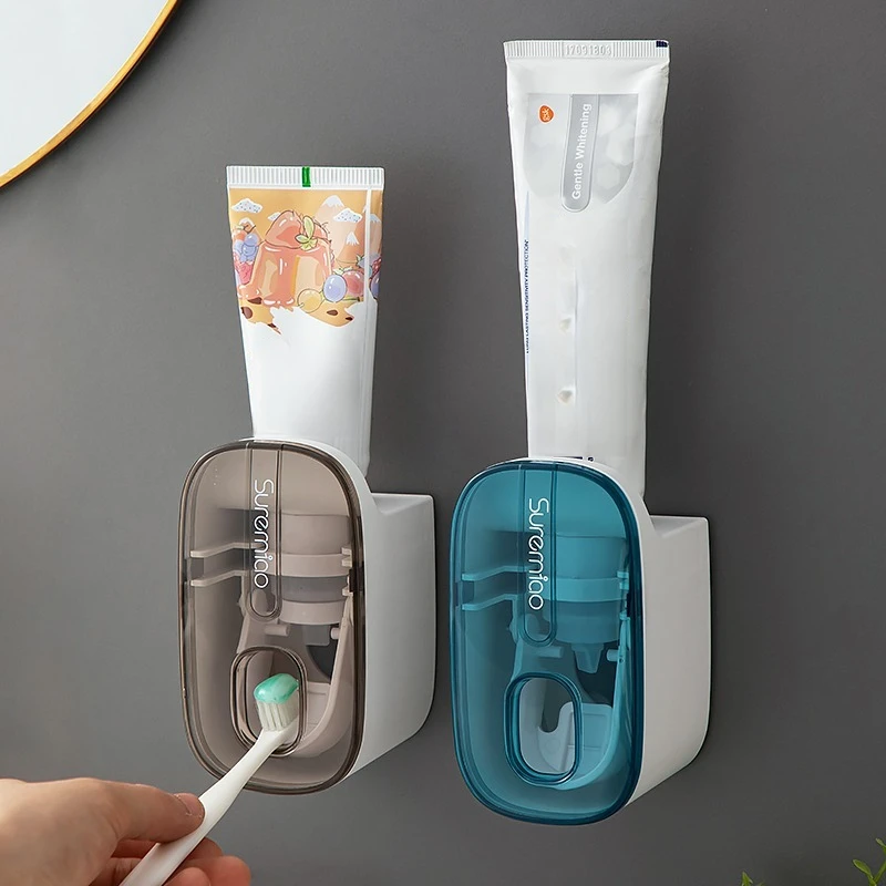 1PC Automatic Toothpaste Dispenser Bathroom Accessories Wall Mount Lazy Toothpaste Squeezer Toothbrush Holder