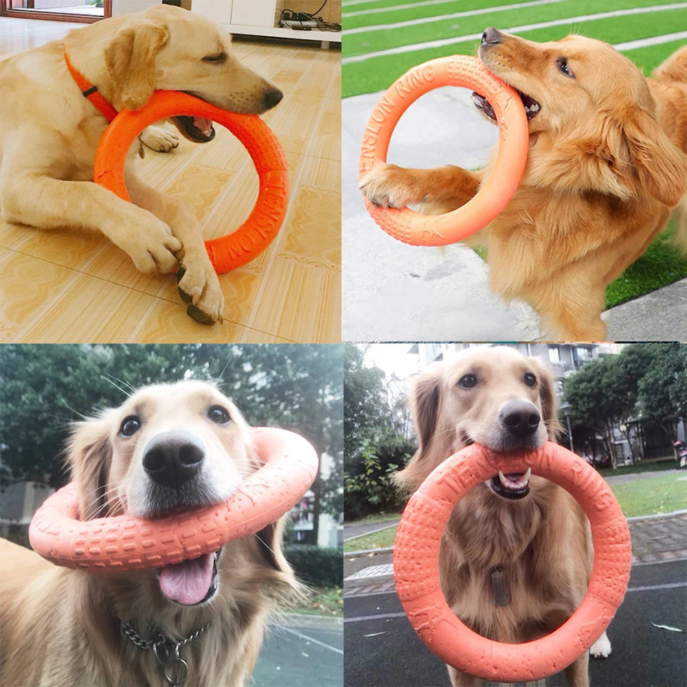 1pc Orange Dog Toys Pet Flying Disk Training Ring Puller EVA Interactive Training Ring Puller Resistant for Dogs