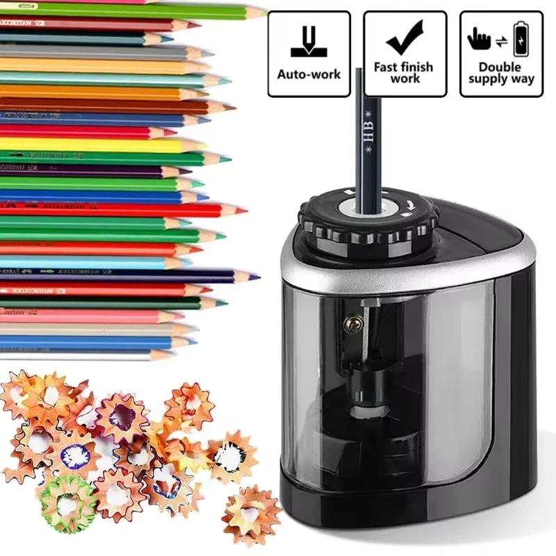 Electric Sharpener Desktop Automatic Pencil Sharpener Portable 6-8mm Pencil Cutter For Students School Office Stationery Tool