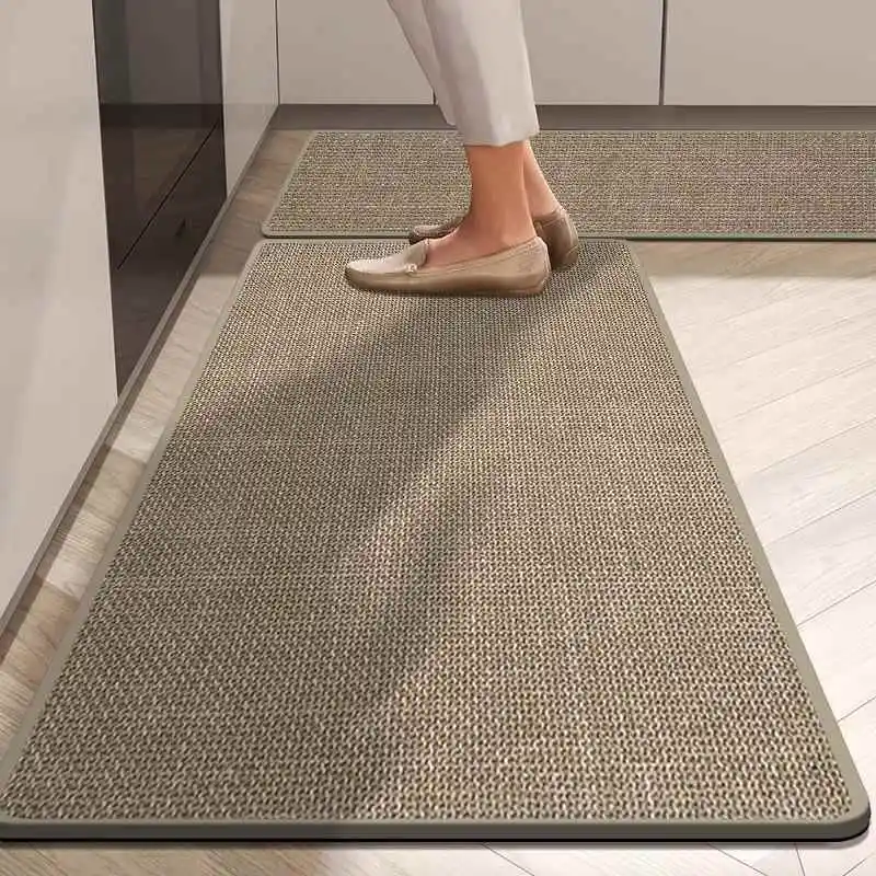

High-End Linen Kitchen Mat Two-Piece Set Quick-Drying Easy to Absorb Water Silicon Dinosaur Non-Slip Mat Home Decor Rug
