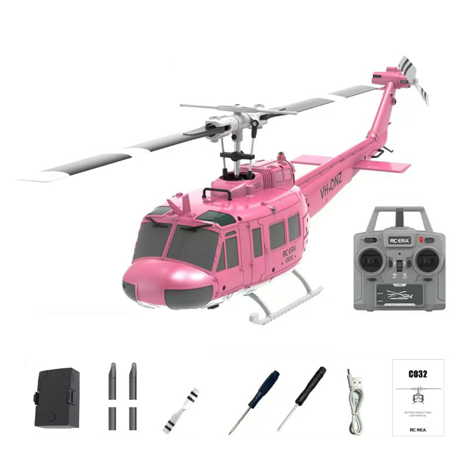 

C032 RC Helicopter ERA 6 Channel Aileron Free Inverted Flight Stunt UH-1 Electric RC Aircraft with Flip Optical Flow Positioning